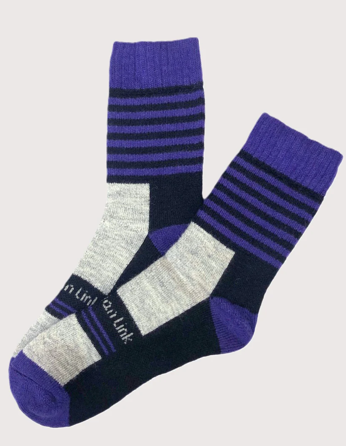 PL Alpaca Striped Hiker Sock