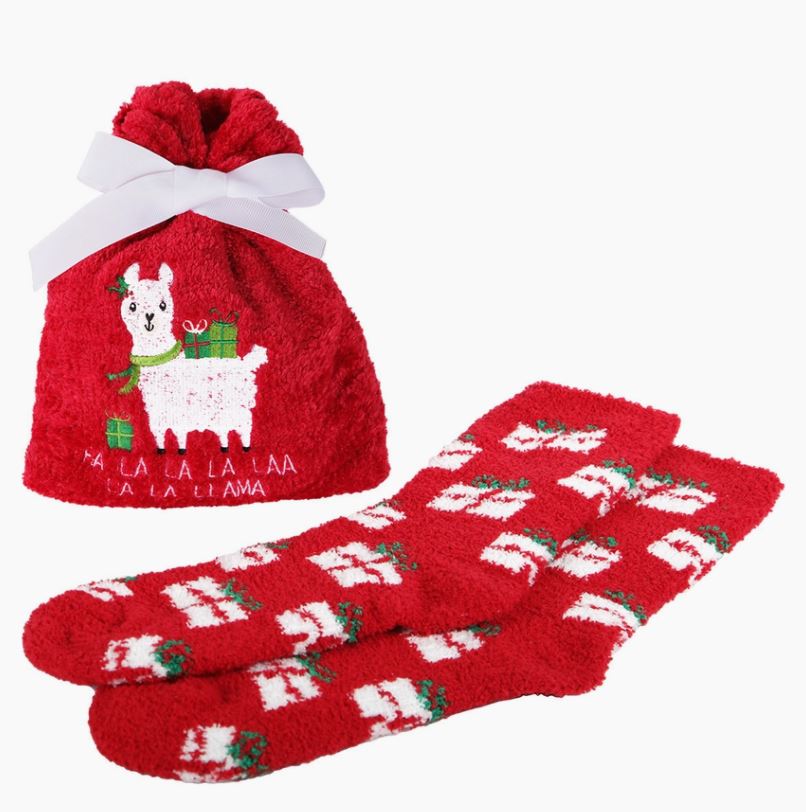 Fa La La Lllama Cozy Sock & Gift Bag Set