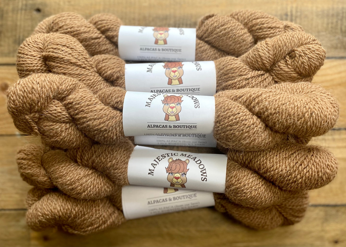 100% Alpaca Yarn 2 Ply Worsted Weight Medium Fawn