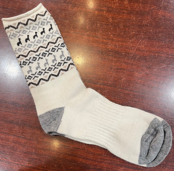 CA Premium Alpaca Print Crew Socks