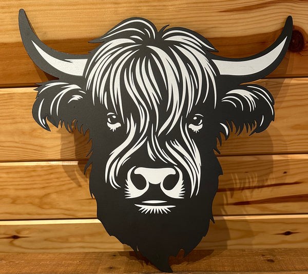 DL Metal Highland Cow Head Sign