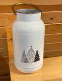 DNS White Milk Can embossed w/Trees