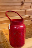 DNS Red Snowflake Pattern Galvanized Can