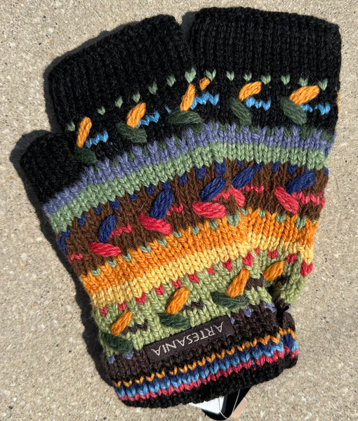 ART GL305 Alpaca Black/Multi Fingerless Mitten