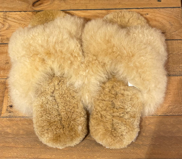 SFT Criss Cross Alpaca Slippers