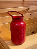 DNS Red Snowflake Pattern Galvanized Can