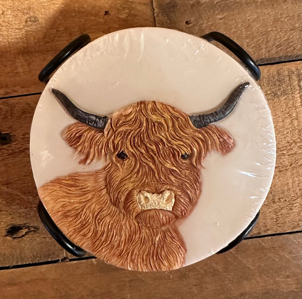 DL Highland Cow Coaster