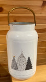 DNS White Milk Can embossed w/Trees