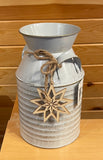 DNS Galvanized White Milk Can