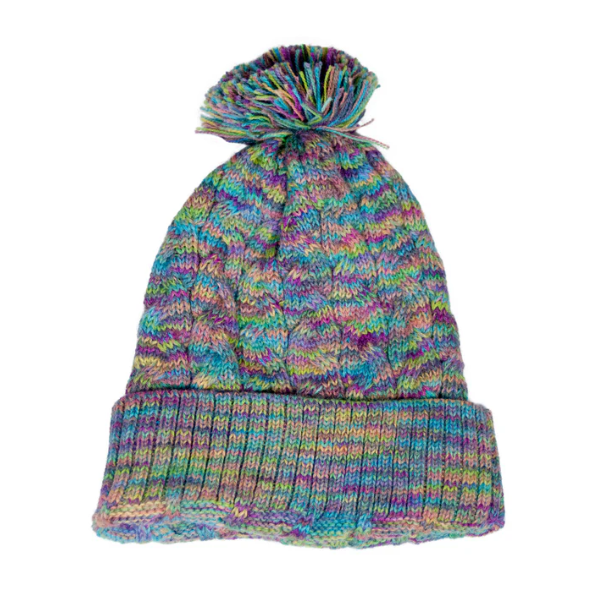 LAN Rainbow Pompom Beanie