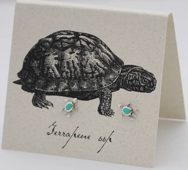 S&B Turquoise Turtle Earrings