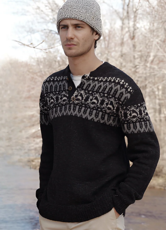 PL Men's Alpaca Print Sweater