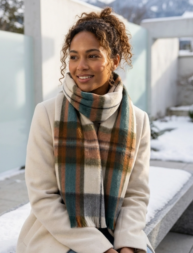 SHU Alpaca Tartan Scarf