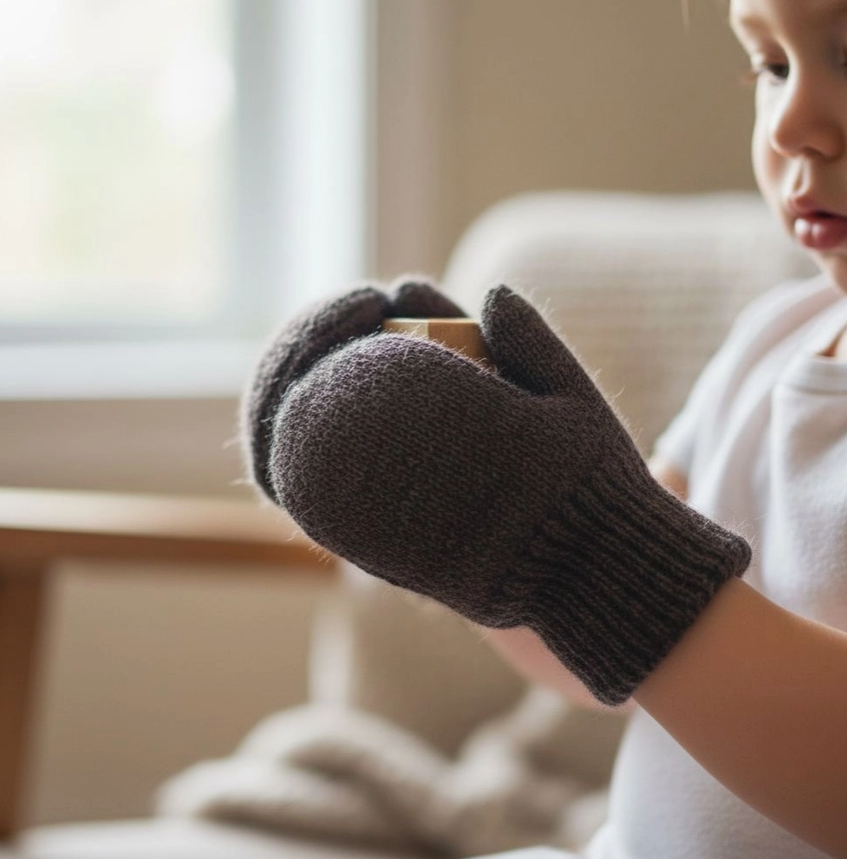 CAP Kid's Brown Alpaca Mittens