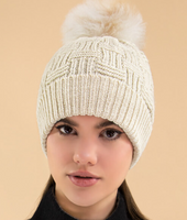 CA Brittany Fur Pom Pom Hat