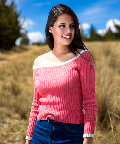 CA Alpaca Ribbed Stretch Knit Sweater