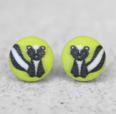 RO Fabric Button Earrings