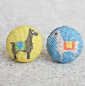 RO Fabric Button Earrings