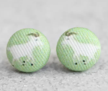 RO Fabric Button Earrings
