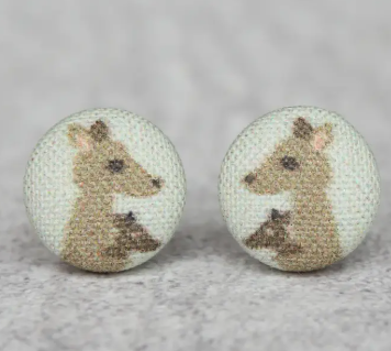 RO Fabric Button Earrings