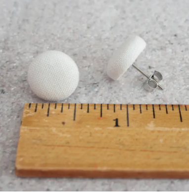 RO Fabric Button Earrings