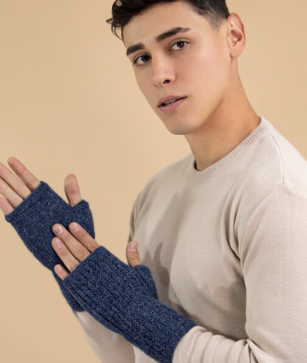 CA Alpaca Men's Fingerless Gloves