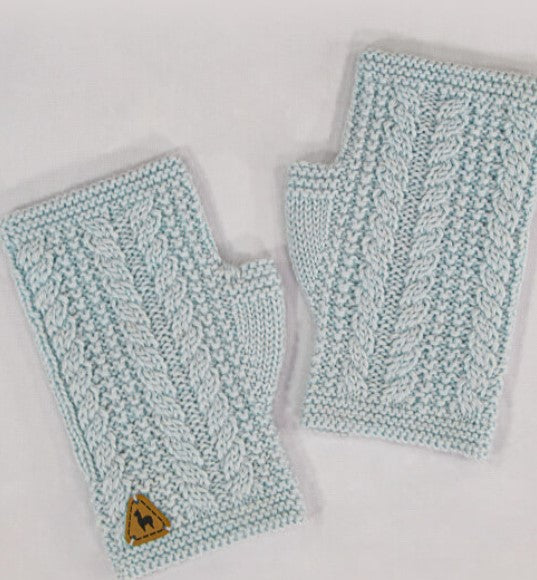 Alpaca Cable Fingerless Gloves