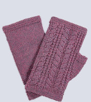 Alpaca Cable Fingerless Gloves