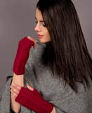 Alpaca Cable Fingerless Gloves