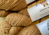 100% Alpaca Yarn 2 Ply Worsted Weight Light Brown Sparkle