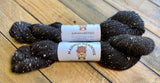 95% Alpaca Fiber 5% Noil Silk Yarn Black & White Speckled