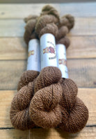 100% Alpaca Yarn 2 Ply Worsted Weight Brown Sparkle