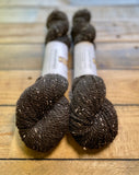 95% Alpaca Fiber 5% Noil Silk Yarn Black & White Speckled