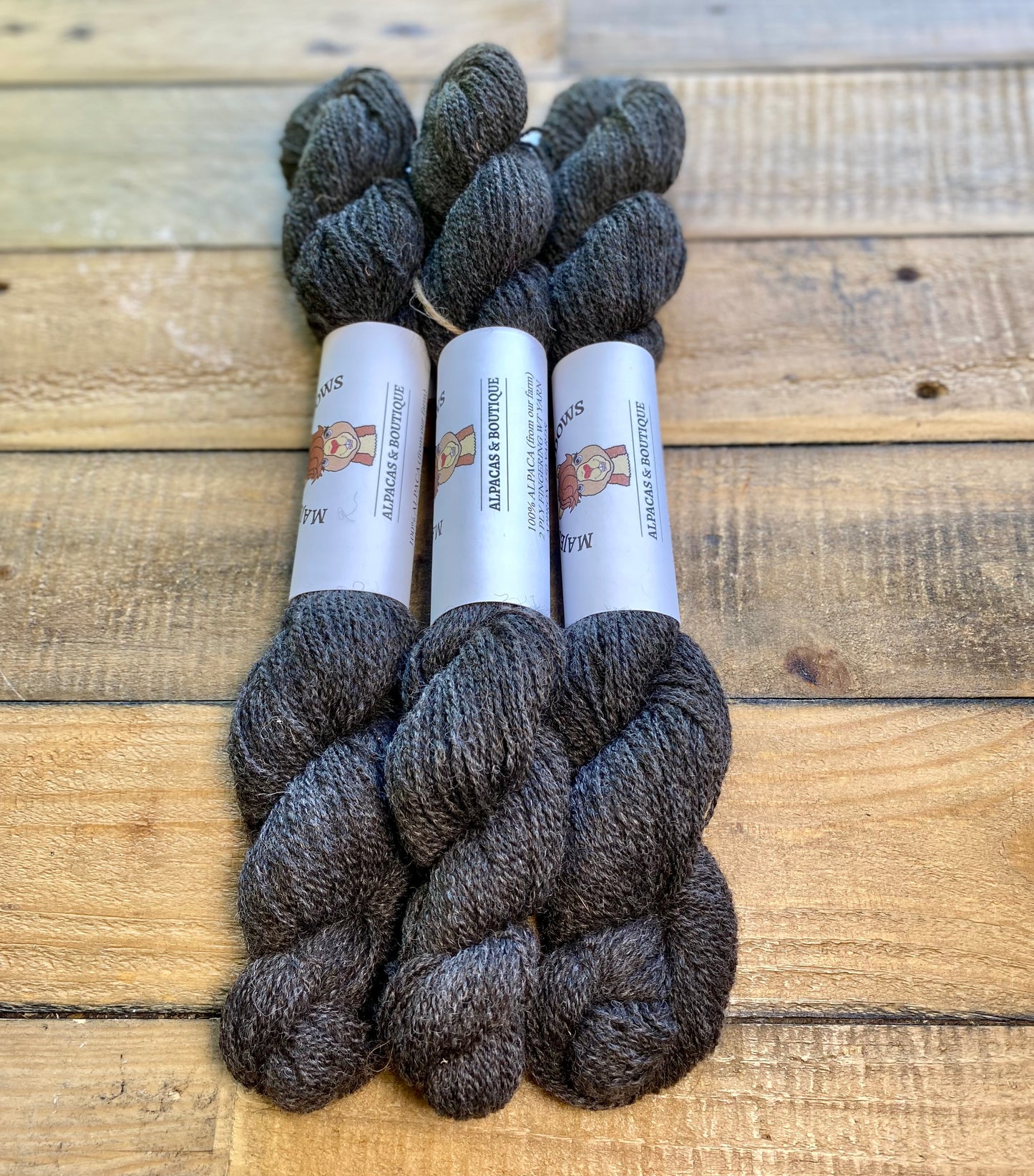 100% Alpaca Yarn 2 Ply Fingering Weight Grey