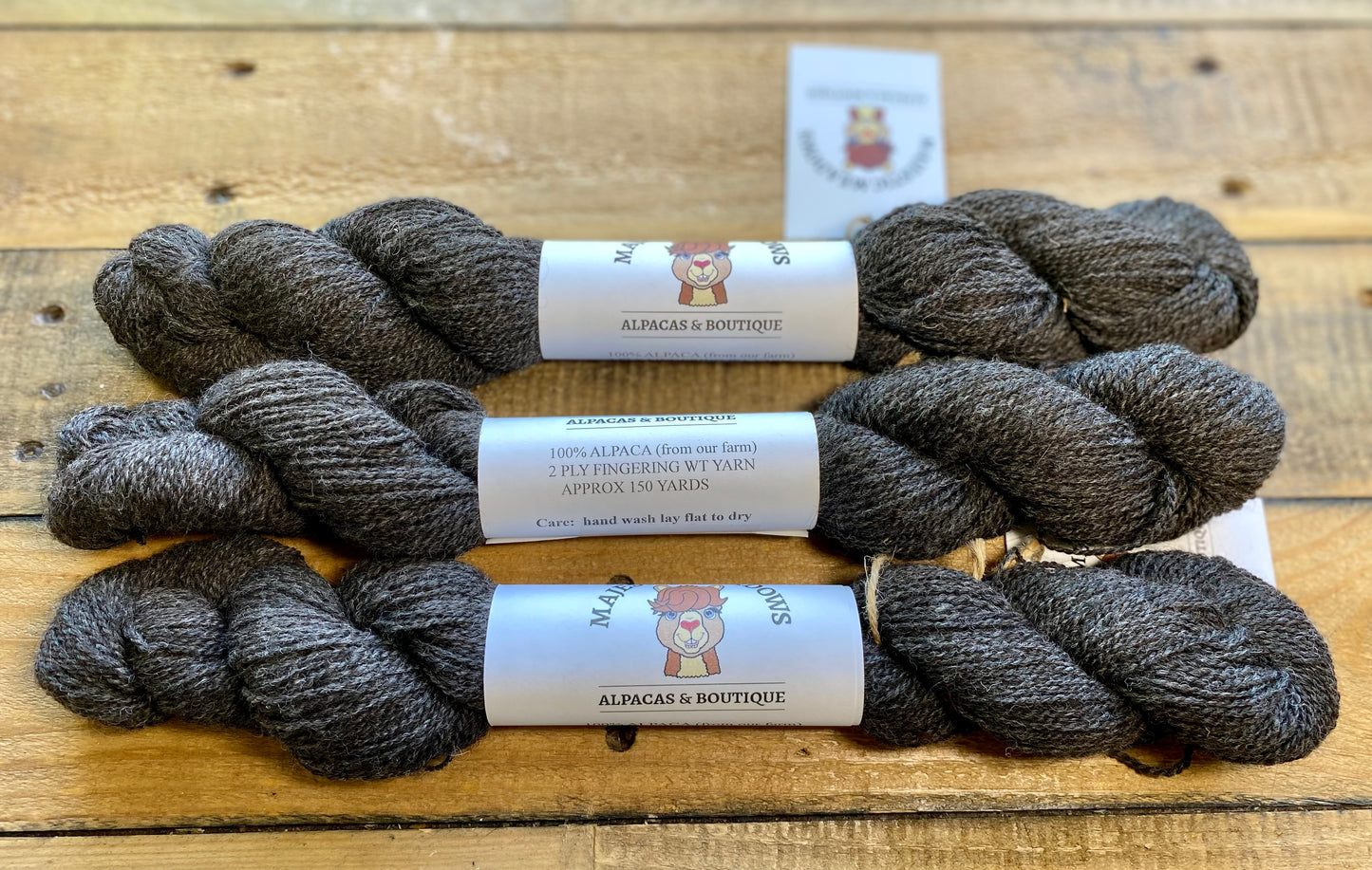 100% Alpaca Yarn 2 Ply Fingering Weight Grey