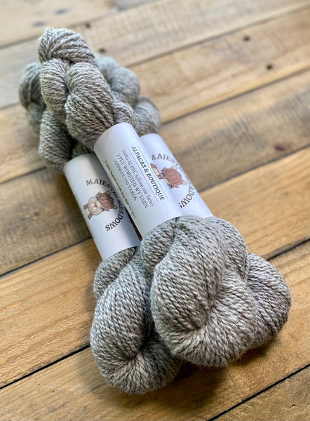 100% Alpaca Yarn 2 Ply Worsted Weight Light Silver Grey